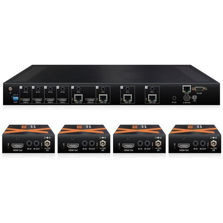 Xantech HDBaseT 4x4 Matrix Kit with 4x HDBT Receivers