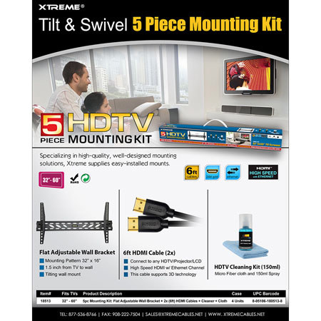 Xtreme Cables Tilt & Swivel 5 Piece Mounting Kit