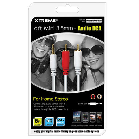 Xtreme Cables 6ft 3.5mm Audio RCA Cable