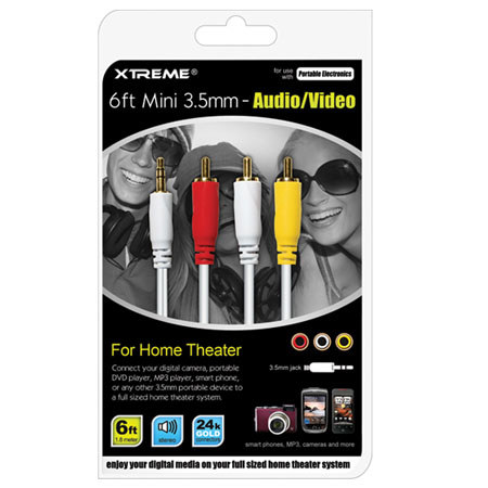 Xtreme Cables 6ft 3.5mm Mini Audio-Composite Audio/Video Cable
