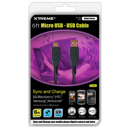 Xtreme Cables 6ft USB Micro- B to USB- A Cable