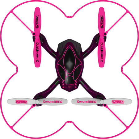 XDrone Nano Royals Quadcopter with Remote Control, Pink