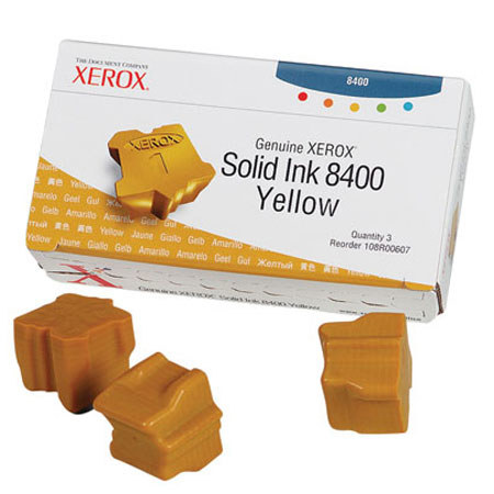 Xerox 108R00607 Yellow Solid Ink, 3 Sticks, 3400Pages