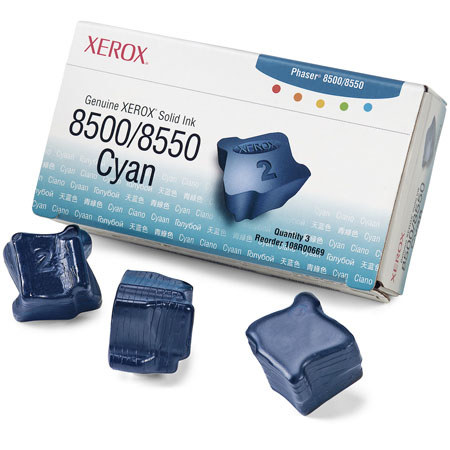 Xerox 108R00669 Cyan ColorStiks, 3 Sticks, 3000 Pages