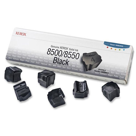 Xerox 108R00672 Black ColorStiks, 6 Sticks, 6000 Pages