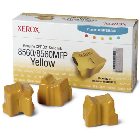 Xerox 108R00725 Yellow Solid Ink, 3 Sticks, 3400 Pages