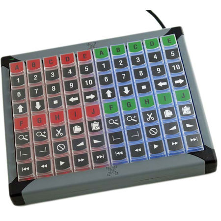 X-Keys XK-80 80-Keys USB Programmable Keyboard, Blue and Red
