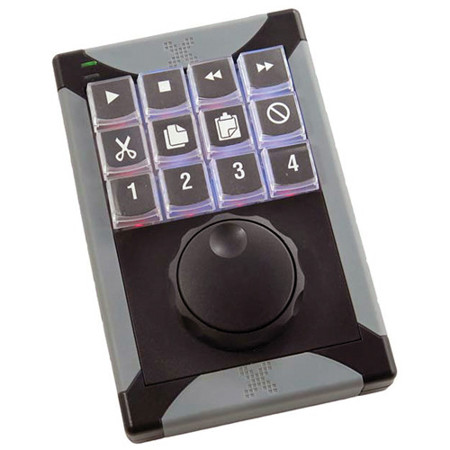 X-Keys XK-12 USB Jog and Shuttle Controller with 12 Programmable Keys, Blue and Red Backlighting