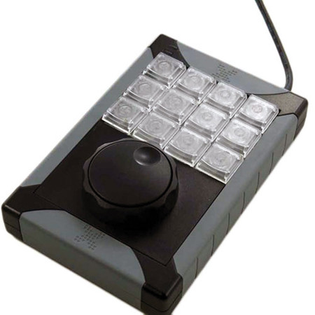 X-Keys XK-12 USB Jog & Shuttle Controller with 12 Keys, Blue & Red