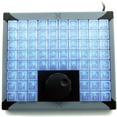 X-Keys XK-68 Jog and Shuttle Controller with 68 Keys, Red and Blue Backlighting