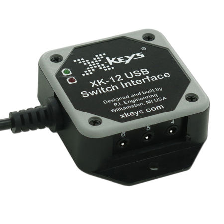 X-Keys USB Twelve-Switch Interface with Red and Green Commercial Foot Switches
