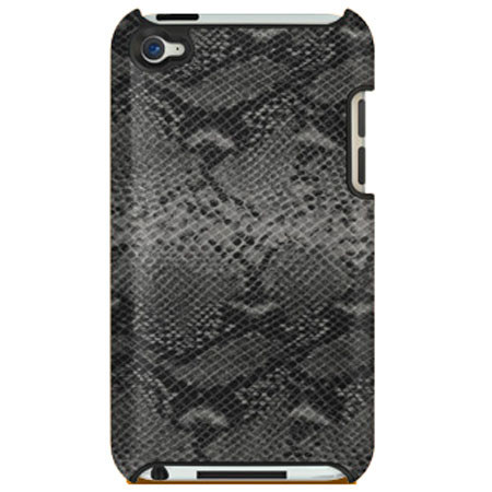 XtremeMac Microshield Style for iPod Touch 4, Black/Silver Snakeskin
