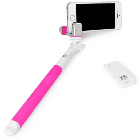 XSories Me-Shot Deluxe 2.0 Extension Pole with Remote (White), White and Pink