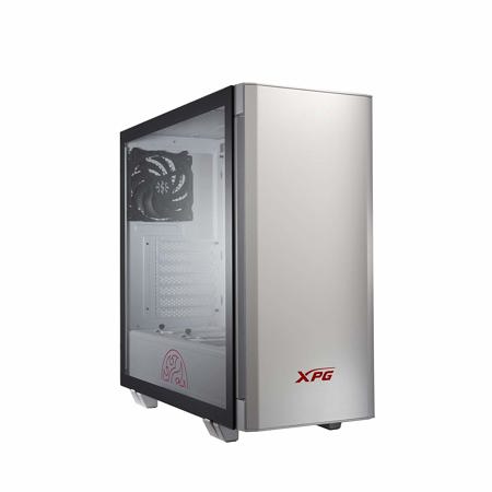 XPG Invader Mid-Tower Brushed Aluminum PC Case, 2x 120mm Fans, White