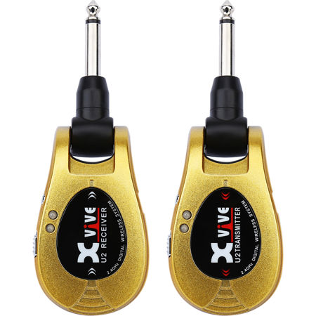 XVIVE U2 2.4GHz Electric Guitar Wireless System, Gold