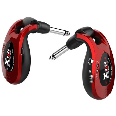 XVIVE U2 2.4GHz Guitar Wireless System, 1/4" Transmitter & Receiver, Metal Red