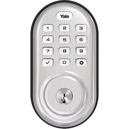 Yale Assure Pushbutton Keypad Lock Deadbolt with Wi-Fi and Bluetooth, Satin Nickel