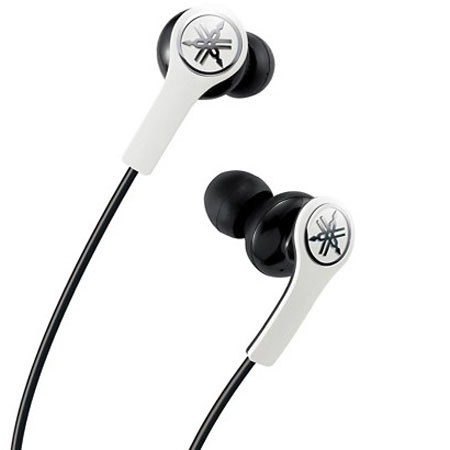 Yamaha EPH-M100WH 30mW High-Performance Earphones with Remote and Microphone, 20Hz-20kHz Frequency Response, 28 Ohms Impedance, White