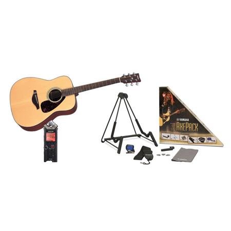Yamaha FG700S 6 String Folk Acoustic Guitar, Gloss, Natural W/Tascam DR-22WL