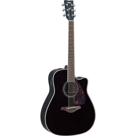 Yamaha FGX720SCA Solid Top Cutaway Acoustic Electric Guitar, Black