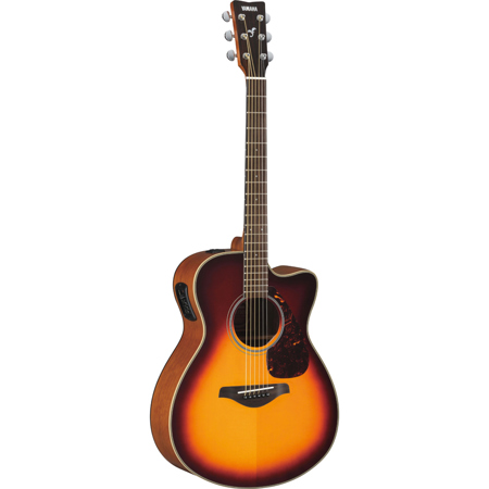 Yamaha FSX700SC Small Body Cutaway Acoustic Electric Guitar Brown Sunburst FSX700SC BS