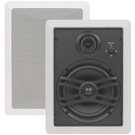 Yamaha NS-IW470WH Natural Sound 3-way In-wall Speaker System, Pair, 120W Input Capability, 6-1/2" Woofer Cone