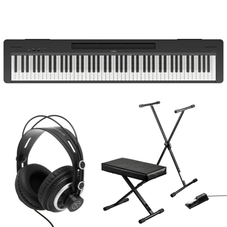 Yamaha P-145 88-Note Digital Piano with Headphones and Keyboard Stand/Bench  Pack