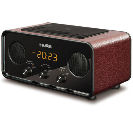 Yamaha TSX-B72 Desktop Bluetooth Audio System with AM/FM Radio, Dark Red