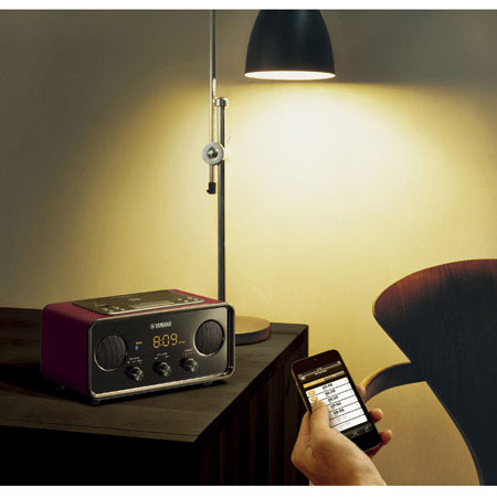 Yamaha TSX-B72 Desktop Bluetooth Audio System with AM/FM Radio, Dark Red