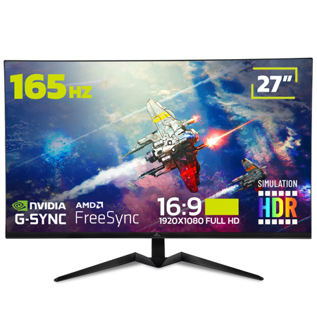 Yeyian Odraz Flat 27" 16:9 FHD 165Hz VA LCD HDR Gaming Monitor, Black