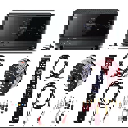 Yamaha RX-V6A 7.2-Channel AV Receiver with 8K HDMI and MusicCast, Bundled with RCA, HDMI, 16 AWG Speaker Wire Cables