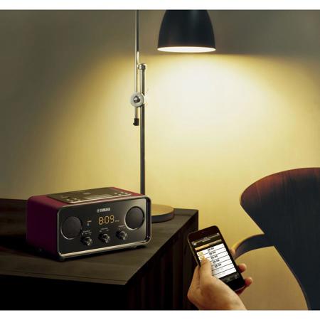 Yamaha TSX-B72 Desktop Bluetooth Audio System with AM/FM Radio, Dark Red