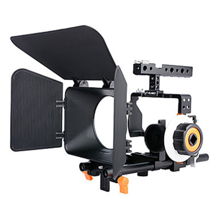 YELANGU Camera Cage Kit with Matte Box & Follow Focus for Sony DSLR Camera
