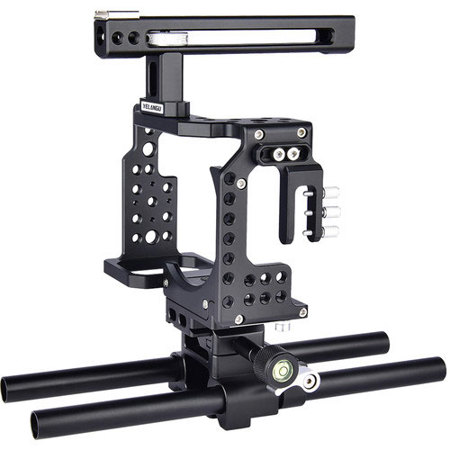 YELANGU CA7 Camera Cage Kit with Top Handle Grip Stabilizer for Sony A7 Camera