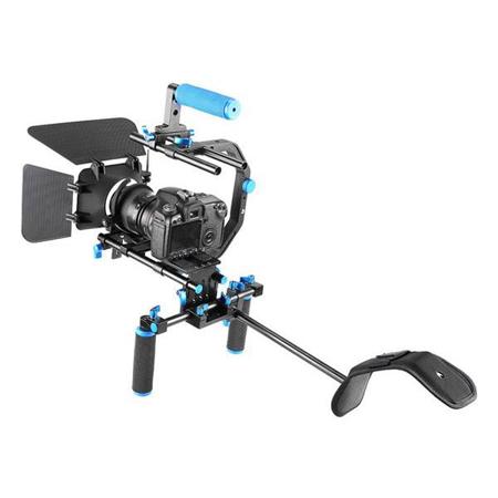 YELANGU D102 Shoulder Rig with Matte Box, Follow Focus, C Shape Arm for DSLR/DV
