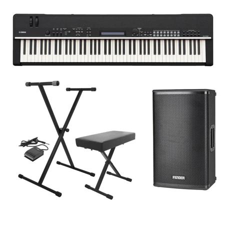 Yamaha CP4 STAGE Electronic Piano, W/On-Stage KB Stand/Fender F-12BT 12" Speaker