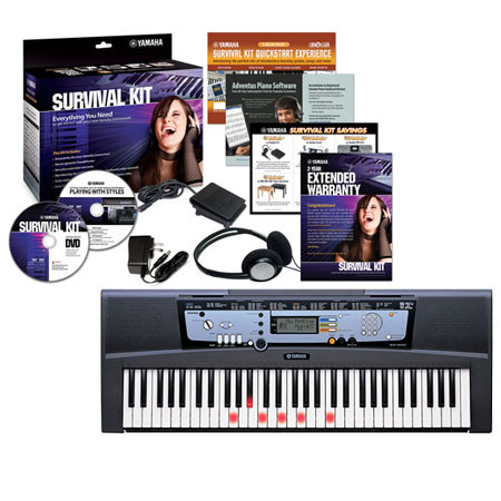 Yamaha EZ200 61-Key Light-Up Keyboard with Survival Kit B2