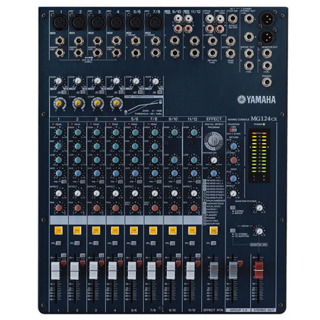 Yamaha MG124CX/MSR250 Bundle, Includes MG124CX Mixer, 2x MSR250 10" Loudspeaker