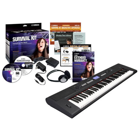 Yamaha Piaggero NP-V60 Lightweight Digital Piano with Survival Kit D2