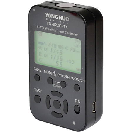 Yongnuo YN-622C-TX 7-Channel E-TTL Wireless Flash Controller for Canon E-TTL / E-TTL II Cameras, 2.4GHz Frequency, 1/8000sec Sync Speed