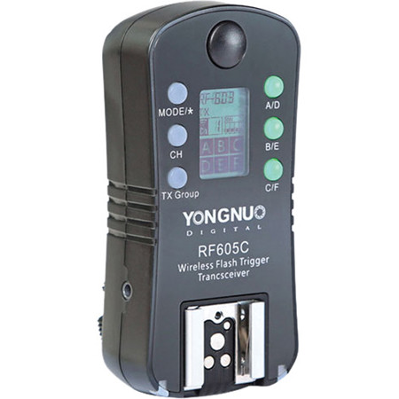 Yongnuo RF605 16-Channel Wireless Flash Trigger for Canon Cameras, 2.4GHz Frequency, 1/320sec Sync Speed