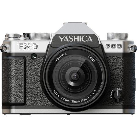 Yashica FX-D 300 50MP 4K Ultra HD Digital Film Simulation Camera, Black/Silver