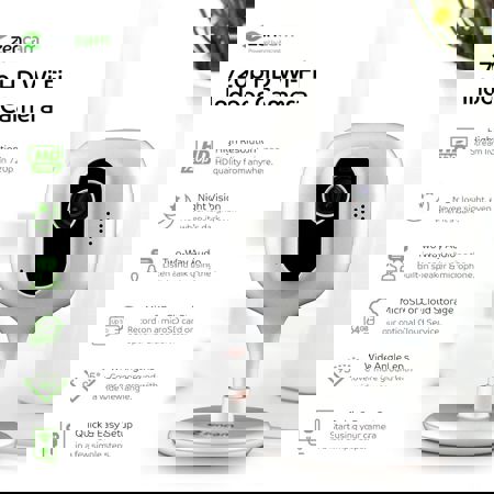 Zencam 720p HD Cube Wi-Fi Indoor IP Network Camera with 2.8mm Lens, White