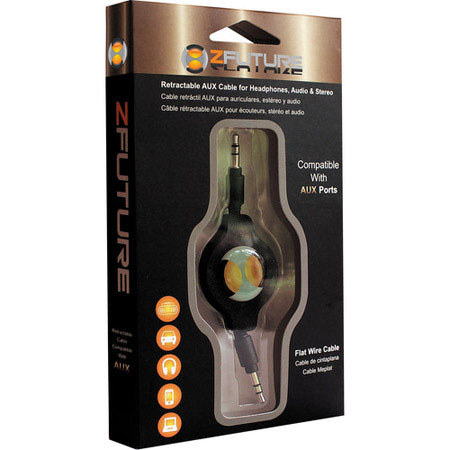 ZFUTURE 5ft Retractable Auxiliary Audio and Stereo Cable