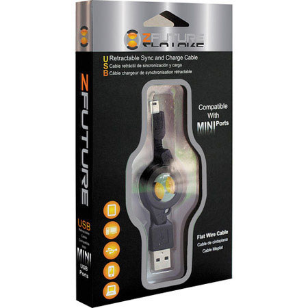 ZFUTURE 3.3ft Mini USB to USB Retractable Sync and Charge Cable
