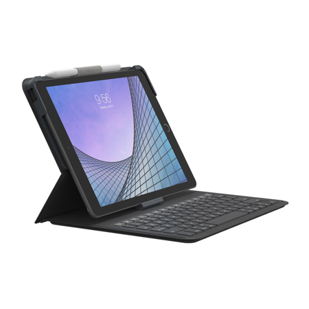 Zagg Messenger Folio 2 Tablet Keyboard and Case for iPad 10.2" 7/8/9th Gen and iPad Pro 10.5", Charcoal