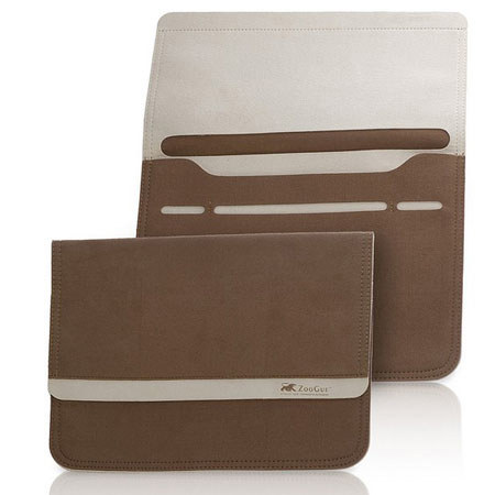 ZooGue Microfiber iPad Sleeve, Brown Exterior/Cream Interior