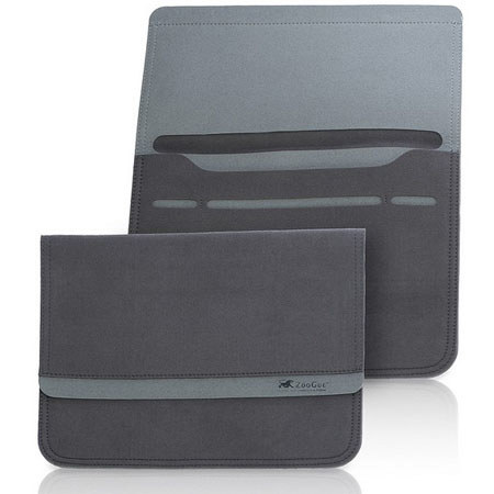 ZooGue Microfiber iPad Sleeve, Dark Gray Exterior/Light Gray Interior