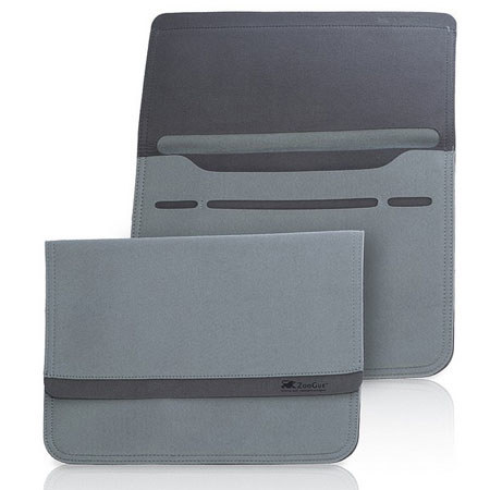 ZooGue Microfiber iPad Sleeve, Light Gray Exterior/Dark Gray Interior