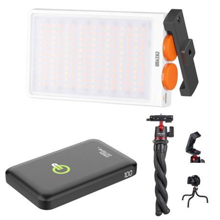 Zhiyun FIVERAY M40 40W Bi-Color LED Light, w/10000mAh Qi Power Bank,MT-11 Tripod